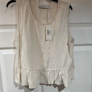 NWT Petal & Pup Beige Ruffle Hem Tank Top size 12